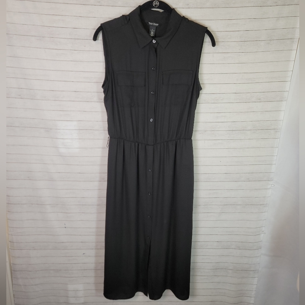 WHITE HOUSE BLACK MARKET BLACK SOFT SHIRTDRESS, SZ 4